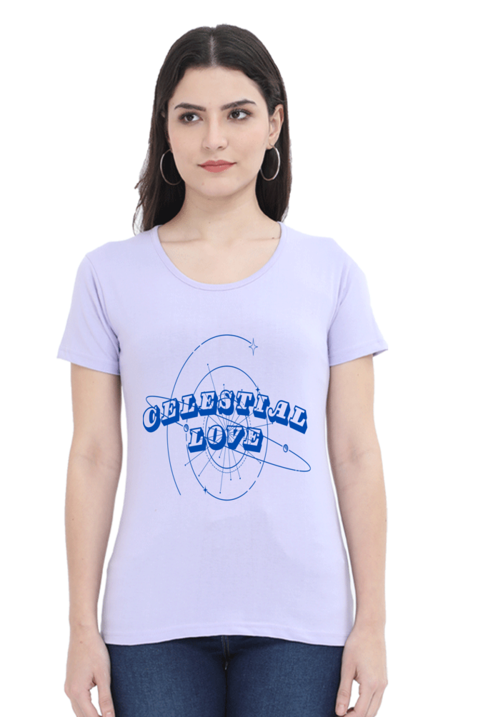 Artredis Women Cotton Regular All Over Print T-Shirts |Celestial Love| Half Sleeves | Round Neck