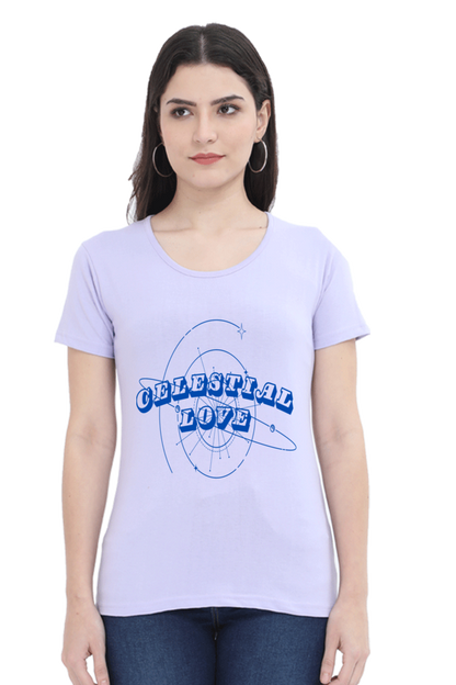 Artredis Women Cotton Regular All Over Print T-Shirts |Celestial Love| Half Sleeves | Round Neck