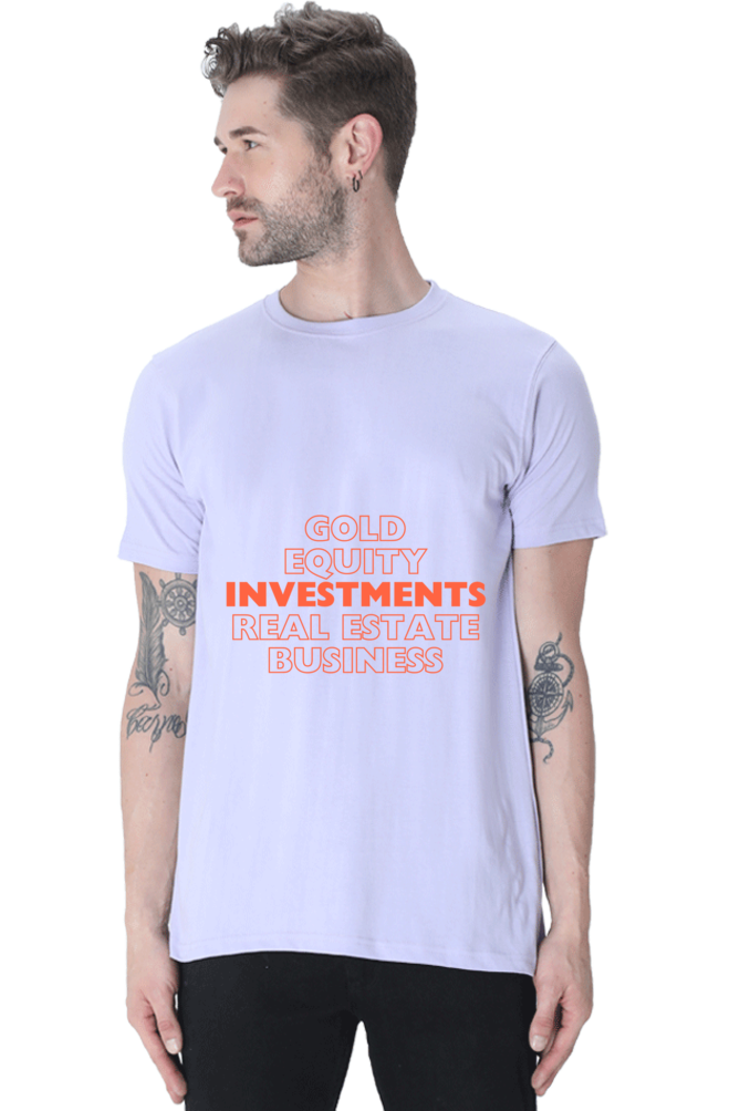 Artredis Men Cotton Printed Regular Fit T-Shirts |Investments| | Half Sleeves | Round Neck