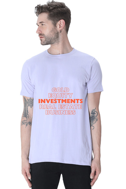 Artredis Men Cotton Printed Regular Fit T-Shirts |Investments| | Half Sleeves | Round Neck