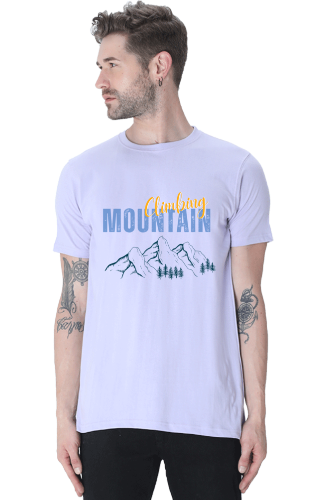 Artredis Men Cotton Printed Regular Fit T-Shirts |Climbing Mountains| | Half Sleeves | Round Neck