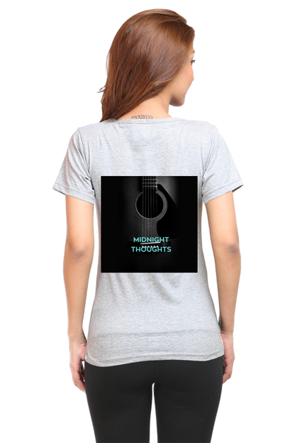 DJ Caladan Women Cotton Printed Regular Fit T-Shirts |Midnight Thoughts| | Half Sleeves | Round Neck