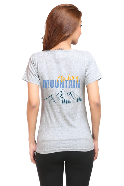 Artredis Women Cotton Printed Regular Fit T-Shirts |Climbing Mountains| Half Sleeves | Round Neck