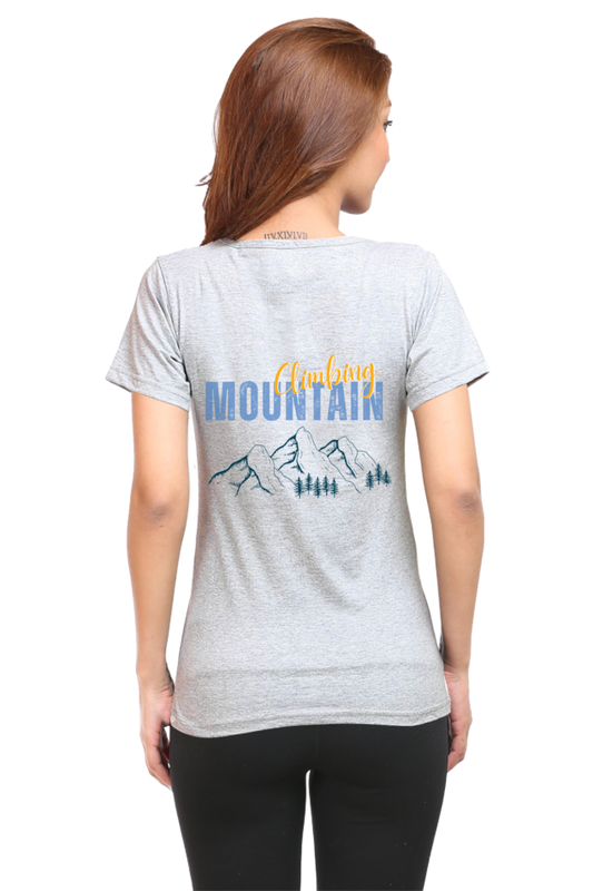 Artredis Women Cotton Printed Regular Fit T-Shirts |Climbing Mountains| Half Sleeves | Round Neck