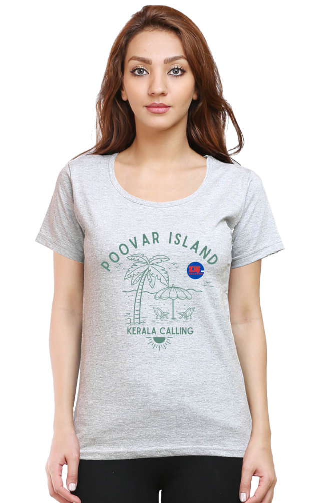 Artredis Women Cotton Printed Regular Fit T-Shirts |Poovar Island| Half Sleeves | Round Neck