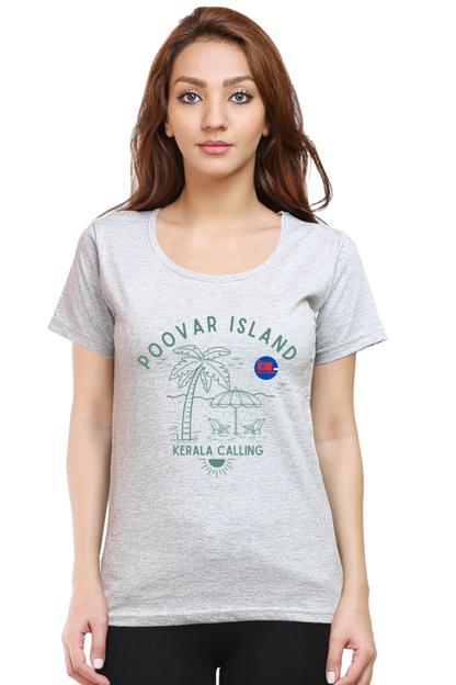 Artredis Women Cotton Printed Regular Fit T-Shirts |Poovar Island| Half Sleeves | Round Neck