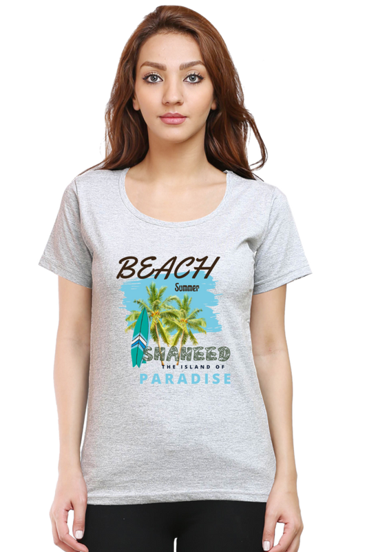 Artredis Women Cotton Printed Regular Fit T-Shirts | Shaheed Island| Half Sleeves | Round Neck