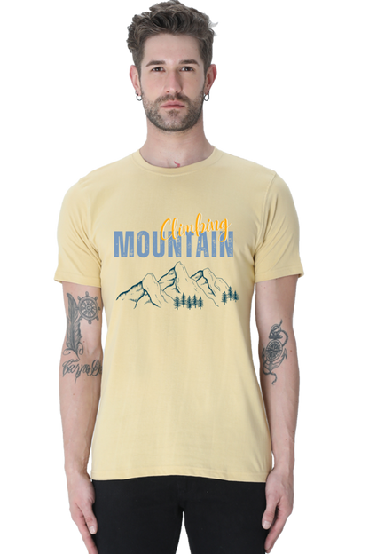 Artredis Men Cotton Printed Regular Fit T-Shirts |Climbing Mountains| | Half Sleeves | Round Neck