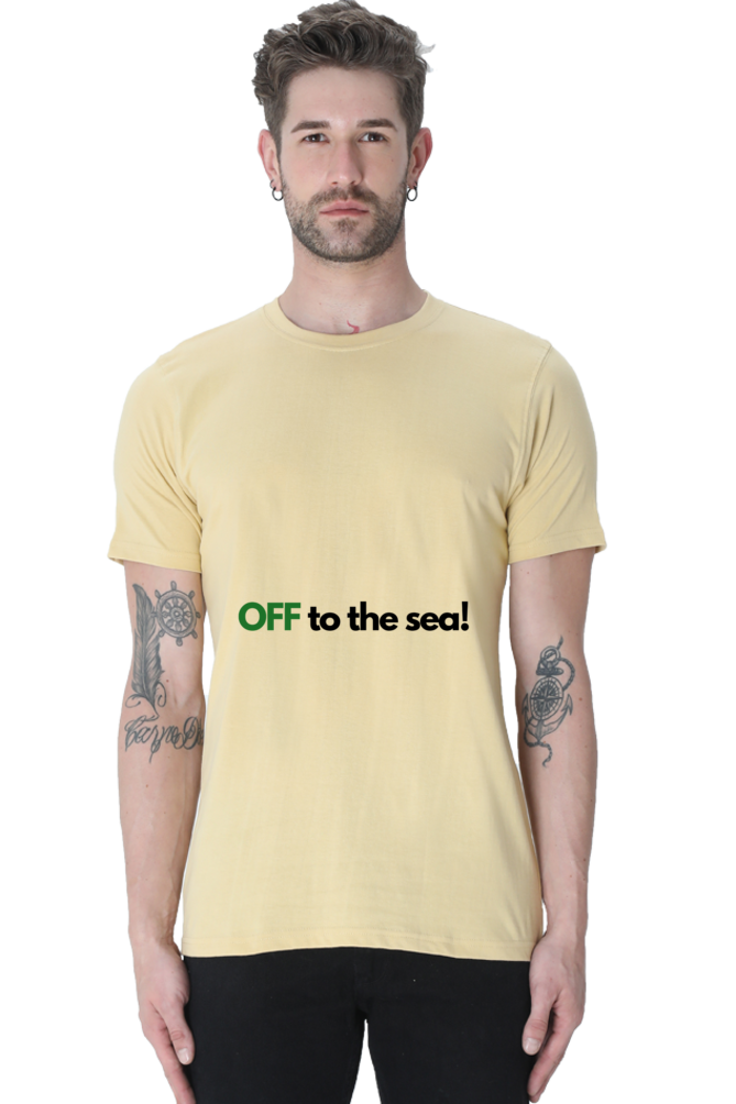 Artredis Men Cotton Printed Regular Fit T-Shirts |Off to the Sea| | Half Sleeves | Round Neck