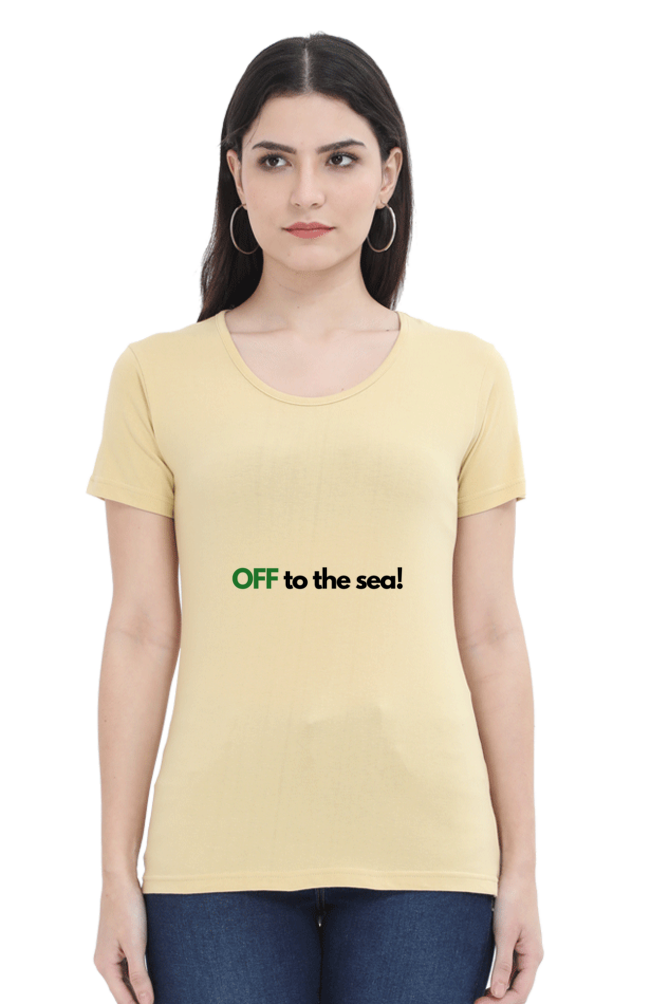 Artredis Women Cotton Printed Regular Fit T-Shirts |Off to Sea| Half Sleeves | Round Neck