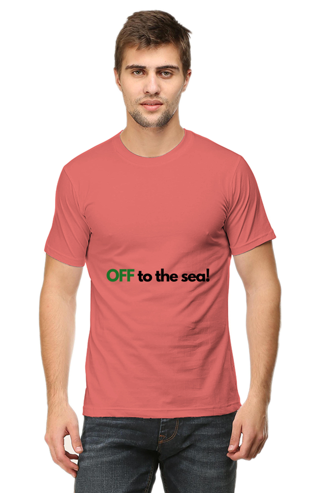 Artredis Men Cotton Printed Regular Fit T-Shirts |Off to the Sea| | Half Sleeves | Round Neck