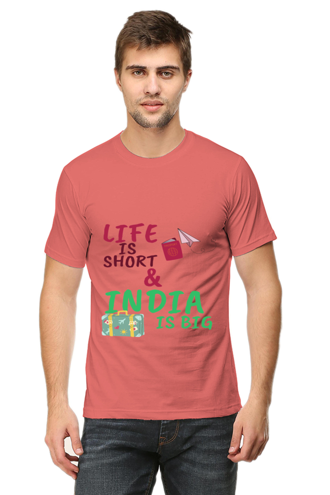 Artredis Men Cotton Printed Regular Fit T-Shirts |Life is Short | Round Neck