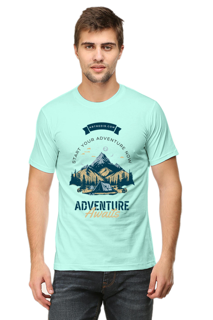 Artredis Men Cotton Printed Regular Fit T-Shirts |Adventure Awaits| | Half Sleeves | Round Neck