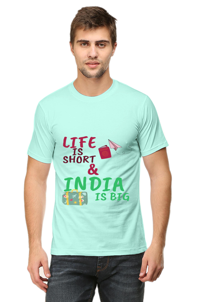 Artredis Men Cotton Printed Regular Fit T-Shirts |Life is Short | Round Neck