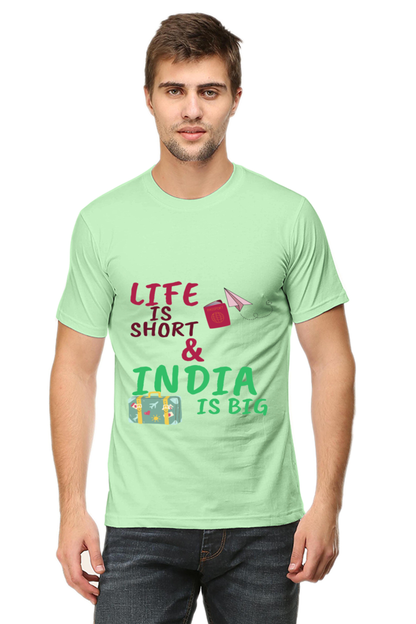 Artredis Men Cotton Printed Regular Fit T-Shirts |Life is Short | Round Neck