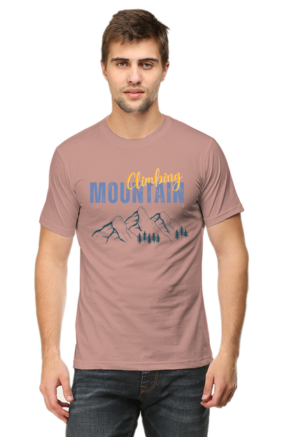 Artredis Men Cotton Printed Regular Fit T-Shirts |Climbing Mountains| | Half Sleeves | Round Neck