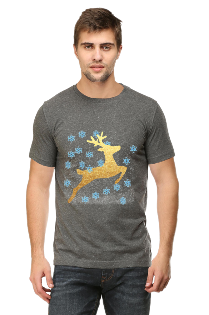 Artredis Men Cotton Printed Regular Fit T-Shirts |Reindeer | Round Neck