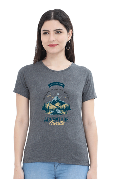 Artredis Women Cotton Printed Regular Fit T-Shirts |Adventure Awaits| Half Sleeves | Round Neck