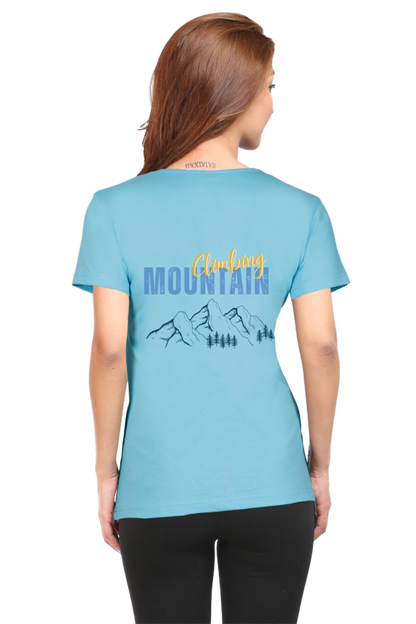 Artredis Women Cotton Printed Regular Fit T-Shirts |Climbing Mountains| Half Sleeves | Round Neck