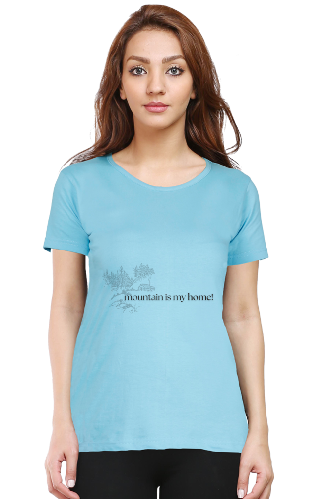 Artredis Women Cotton Printed Regular Fit T-Shirts |Mountain Home| Half Sleeves | Round Neck