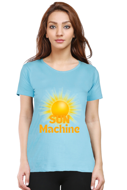 Artredis Women Cotton Regular All Over Print T-Shirts | Sun Machine| Half Sleeves | Round Neck