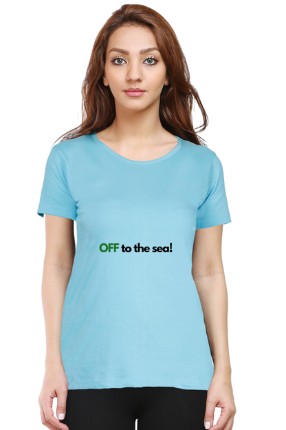 Artredis Women Cotton Printed Regular Fit T-Shirts |Off to Sea| Half Sleeves | Round Neck