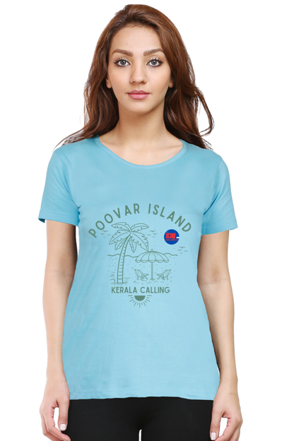 Artredis Women Cotton Printed Regular Fit T-Shirts |Poovar Island| Half Sleeves | Round Neck