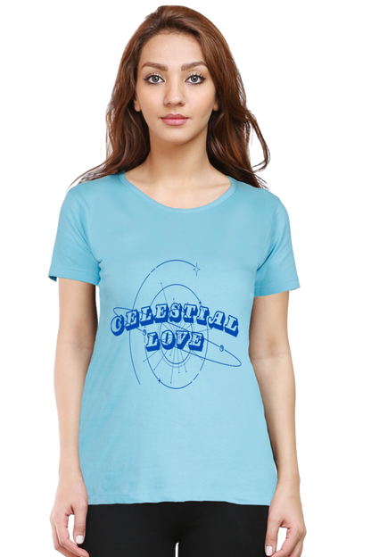 Artredis Women Cotton Regular All Over Print T-Shirts |Celestial Love| Half Sleeves | Round Neck