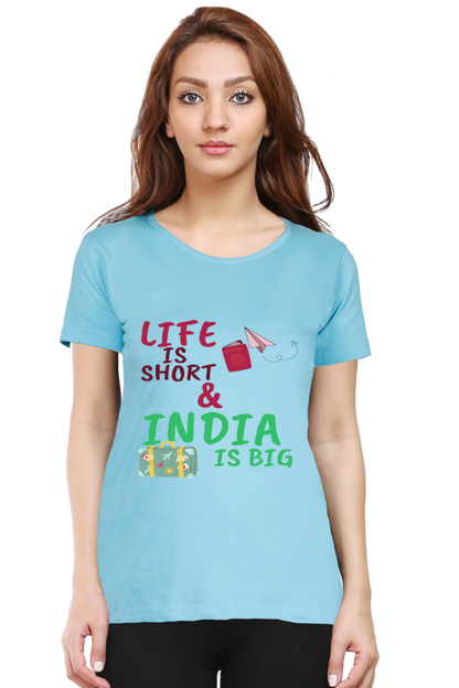 Artredis Women Cotton Printed Regular Fit T-Shirts | Life is Short| Half Sleeves | Round Neck