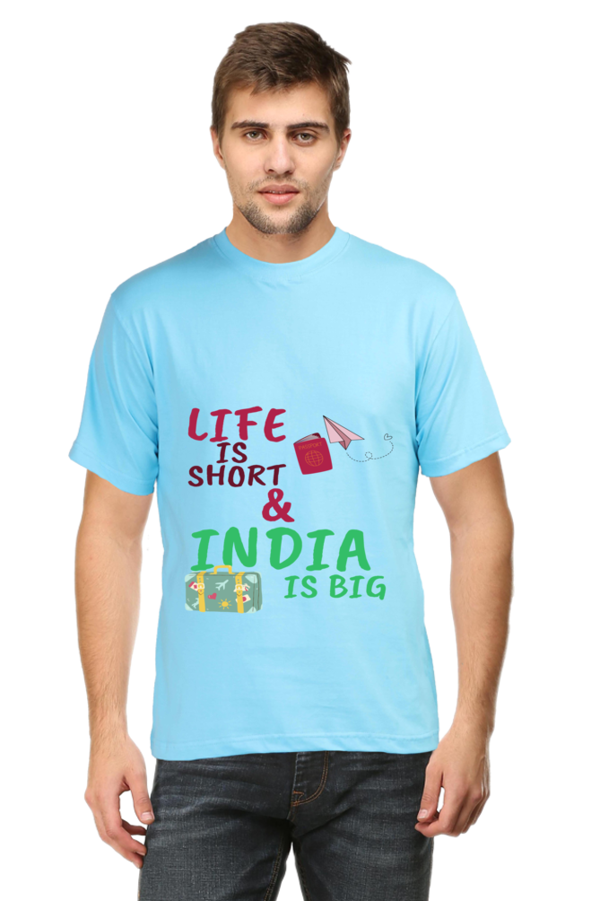 Artredis Men Cotton Printed Regular Fit T-Shirts |Life is Short | Round Neck