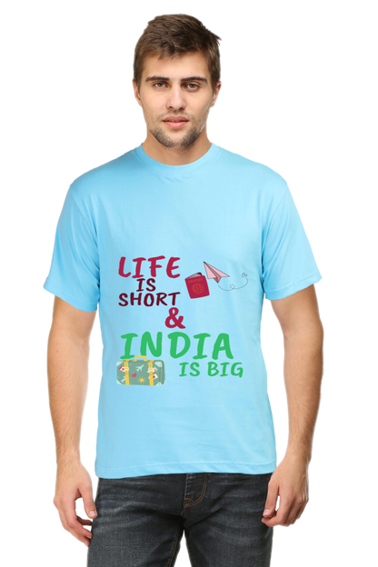 Artredis Men Cotton Printed Regular Fit T-Shirts |Life is Short | Round Neck