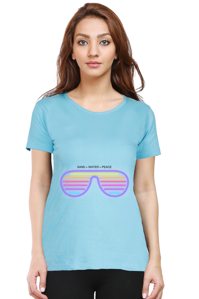 Artredis Women Cotton Printed Regular Fit T-Shirts | Sand Water | Half Sleeves | Round Neck