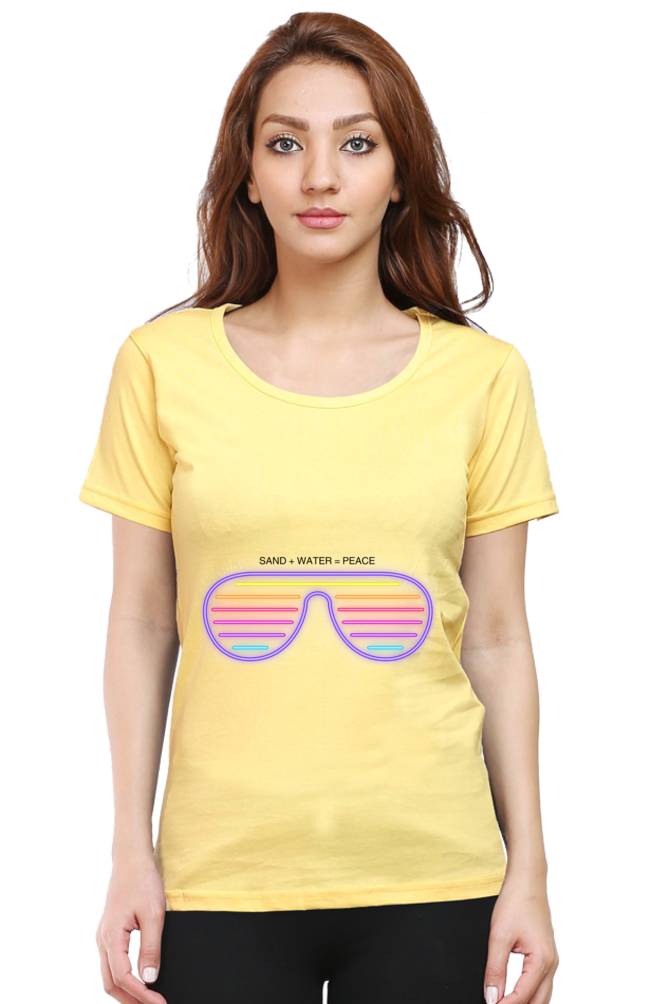 Artredis Women Cotton Printed Regular Fit T-Shirts | Sand Water | Half Sleeves | Round Neck