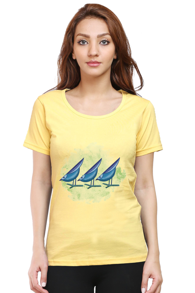 Artredis Women Cotton Printed Regular Fit T-Shirts |Birds | | Half Sleeves | Round Neck