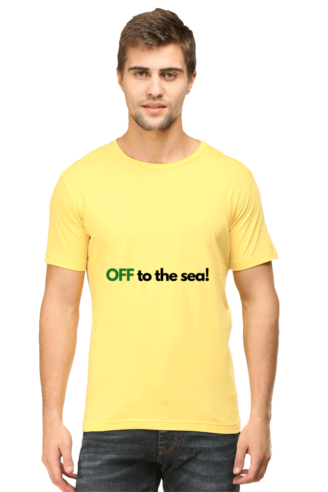 Artredis Men Cotton Printed Regular Fit T-Shirts |Off to the Sea| | Half Sleeves | Round Neck