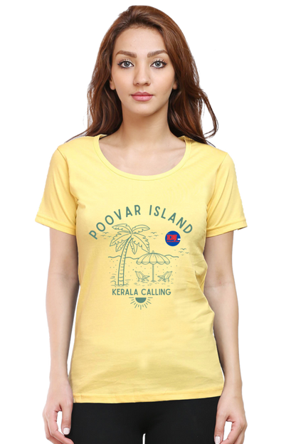 Artredis Women Cotton Printed Regular Fit T-Shirts |Poovar Island| Half Sleeves | Round Neck