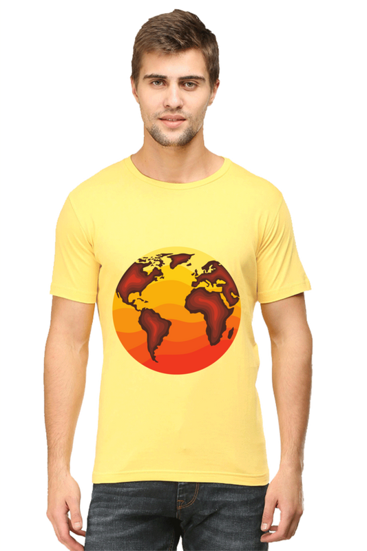 Artredis Men Cotton Printed Regular Fit T-Shirts |Burning Earth| | Half Sleeves | Round Neck