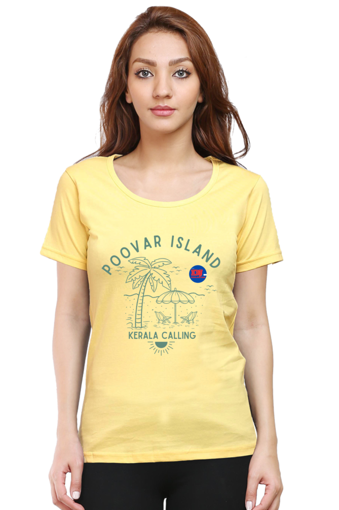 Artredis Women Cotton Printed Regular Fit T-Shirts |Poovar Island| Half Sleeves | Round Neck