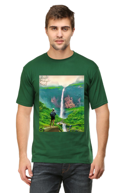 Artredis Men Cotton Printed Regular Fit T-Shirts |Nanemachi Falls| | Half Sleeves | Round Neck