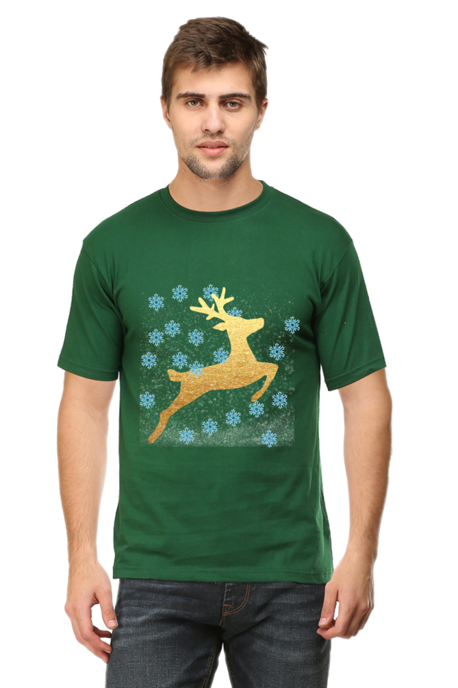 Artredis Men Cotton Printed Regular Fit T-Shirts |Reindeer | Round Neck