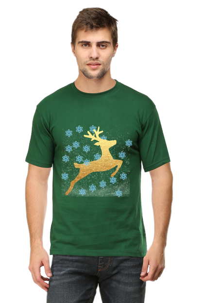 Artredis Men Cotton Printed Regular Fit T-Shirts |Reindeer | Round Neck