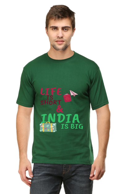 Artredis Men Cotton Printed Regular Fit T-Shirts |Life is Short | Round Neck