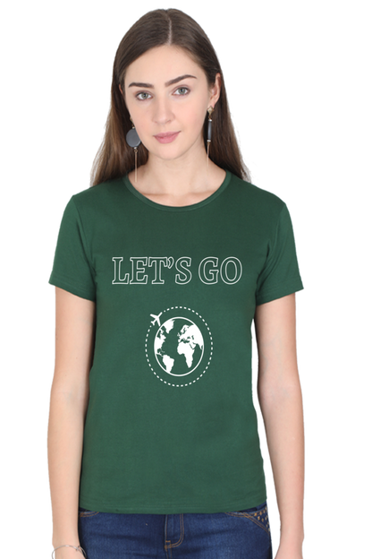 Artredis Women Cotton Regular All Over Print T-Shirts | Lets Go| Half Sleeves | Round Neck