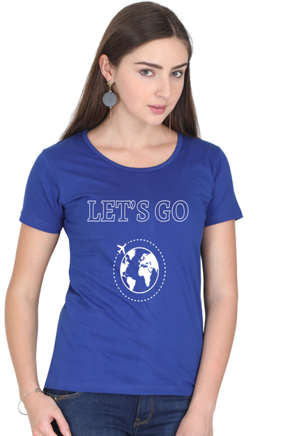 Artredis Women Cotton Regular All Over Print T-Shirts | Lets Go| Half Sleeves | Round Neck