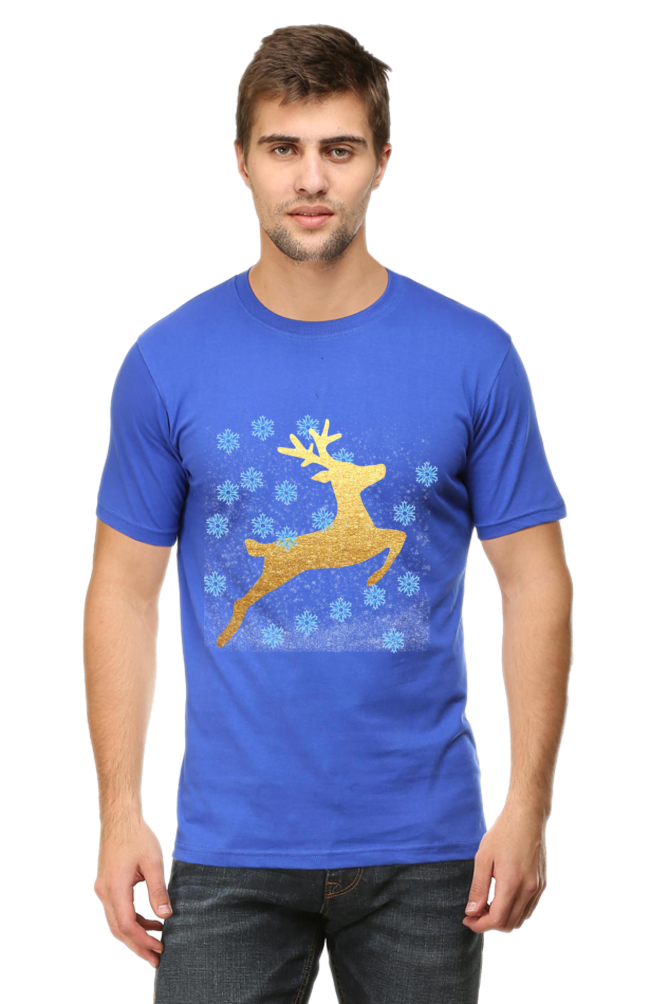 Artredis Men Cotton Printed Regular Fit T-Shirts |Reindeer | Round Neck